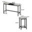 Table de salle à manger de cuisine moderne, table de pub, ensemble de table de salle à manger longue avec 3 tabourets, tabouret suspendu pratique, gris et noir