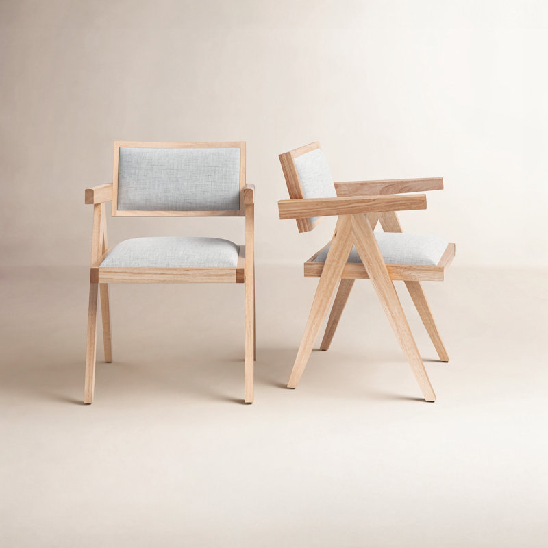 Ches 18'' H Upholstered Armchair, Light Walnut