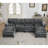 Modular Sofa,U Shaped Cloud Couch Comfy Set , 2 Armrest Pillows,Convertible Sectional  Couch, Living Room,Apartment, Chenille(2 Movable Ottoman)-884046331