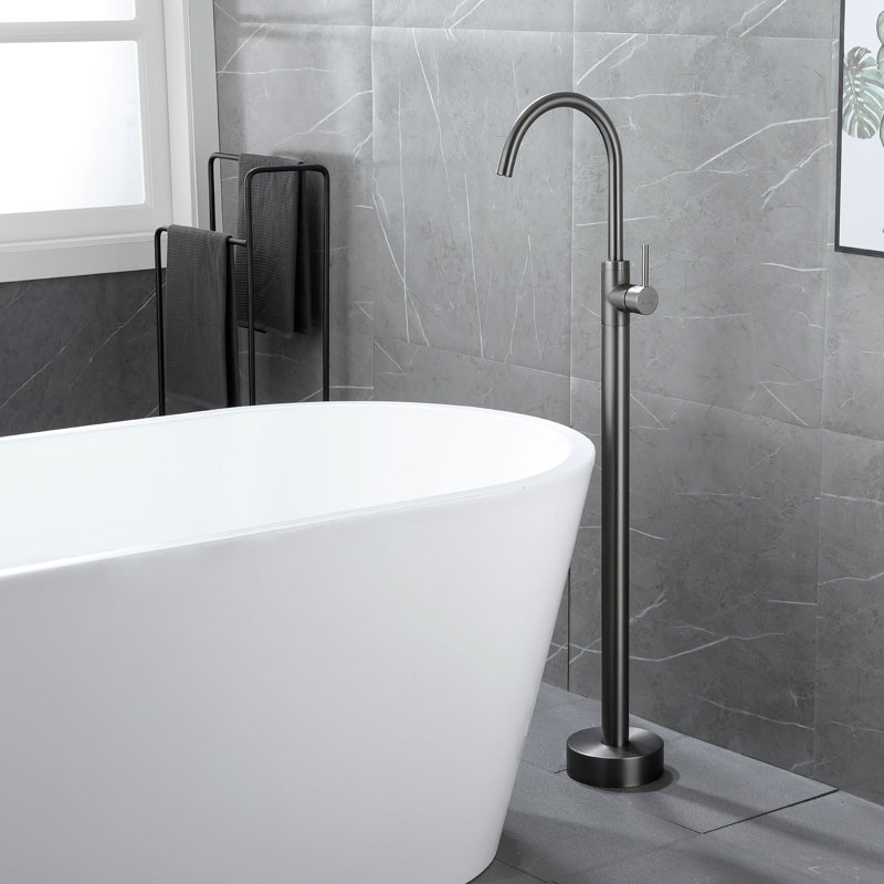 Robinet de baignoire autoportant Shamanda, Gris pistolet brossé