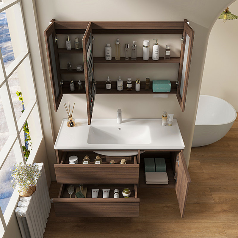 Armoire de salle de bain brun rétro