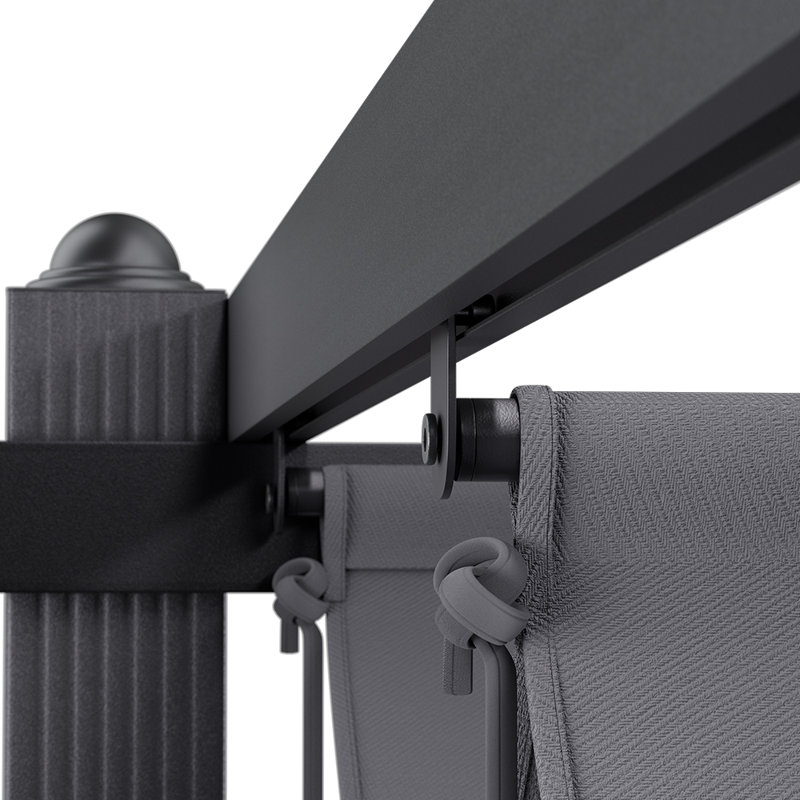17 Stories Polyester Cover Retractable Freestanding Awning, 228cm H x 300cm W x 300cm D