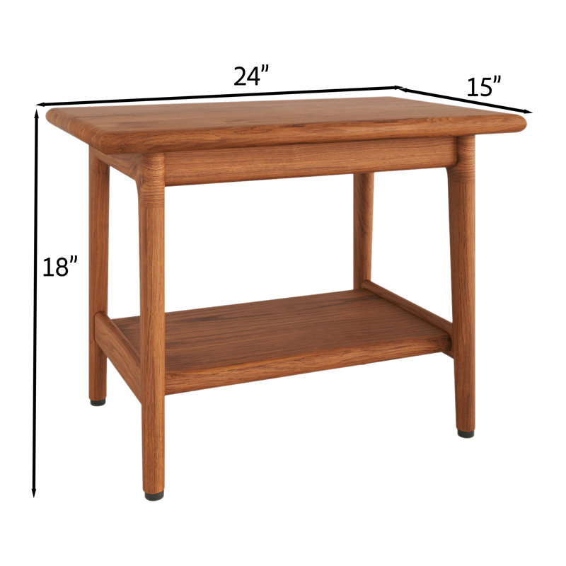 Maluku 24'' W Teak Shower Bench, 18" H x 24" W x 14" D