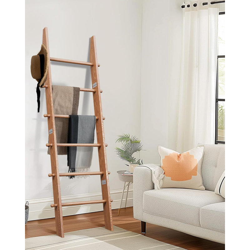 Latitude Run® 6-Tier Blanket Ladder With Hanging Knobs, Ft