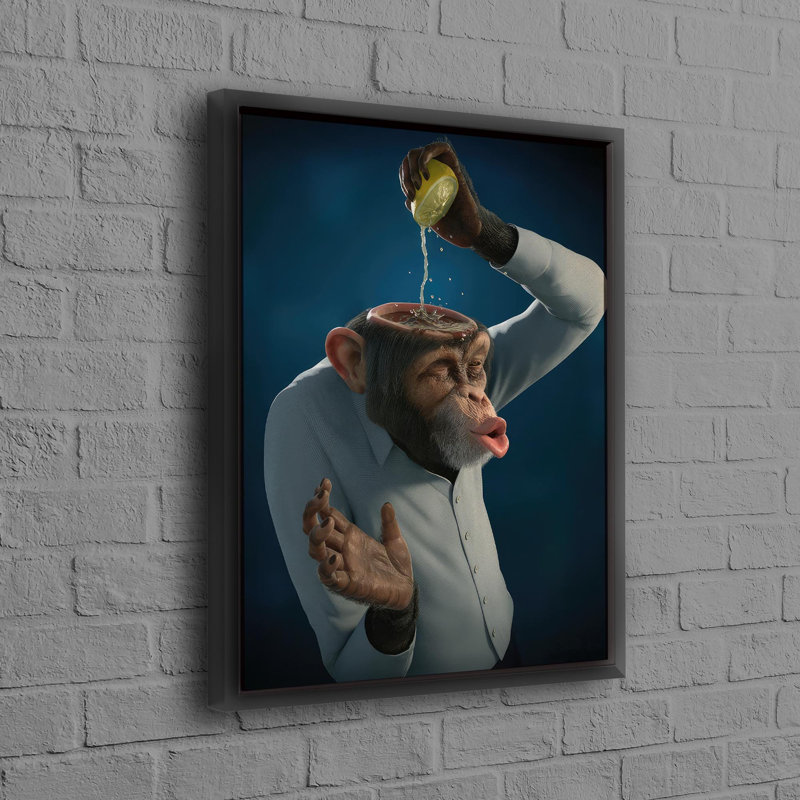 Print on Canvas, 90 cm H x 60 cm W, Black, Framed Print without Mat