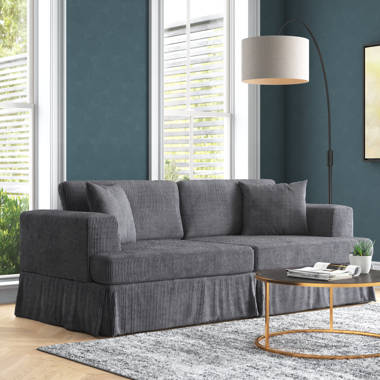 Alcantara 89.5 Square Arm Sofa The Twillery Co. Fabric: Dark Gray Corduroy