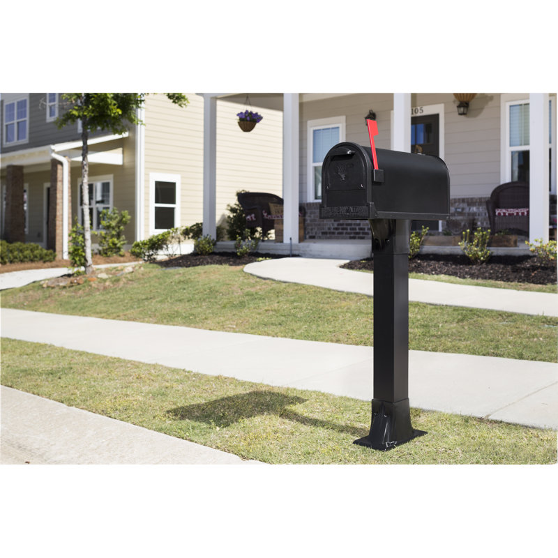 Arlington Post-Mount Mailbox, Black