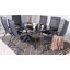 SORRENTO 6 Seater Black Rectangular Recliner Set with Textylene Multi Position Chairs