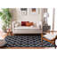 Rodgers Hand Woven Flat Weave Wool/Cotton Geometric Rug in Ivory/Black-1809902017