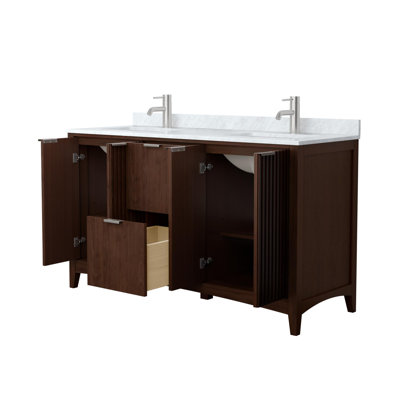Palmilla 60" Freestanding Double Bathroom Vanity with Marble Top