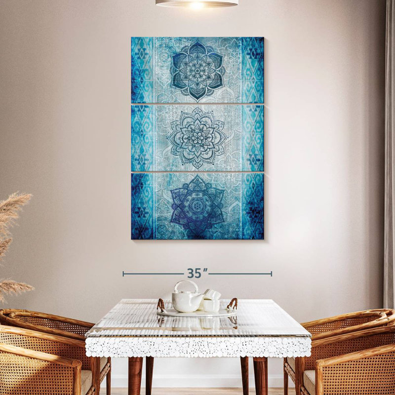 Symboles de Kuche floral bleu Kerner, H 57 po x l 36 po