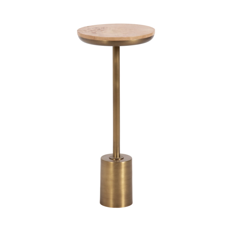 Xyler Burlwood and Metal Round Drink Table