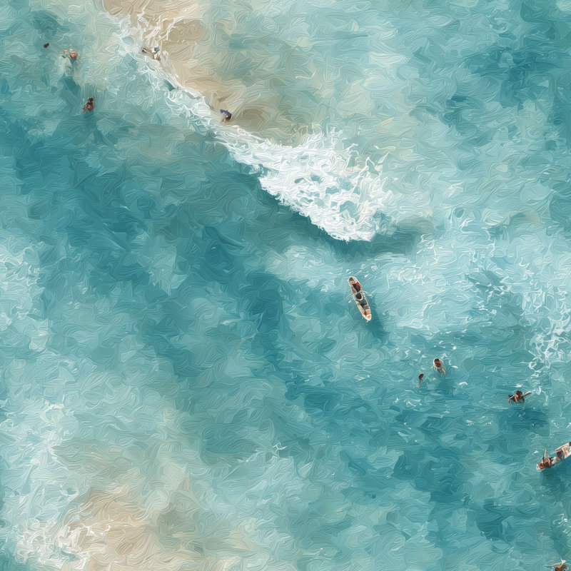 Papier peint plage d'été avec papier peint bleu peler et coller