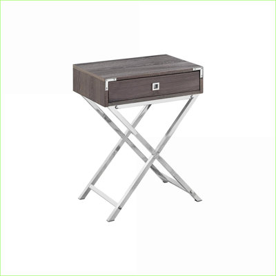 Dark Brown Laminate Coffee Table – 2-Tier with Storage Cubby, Stable Metal Legs for Living Room/Bedroom