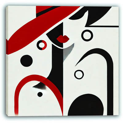 Contemporary Chic Abstract Woman Wrapped Canvas Print Wall Art