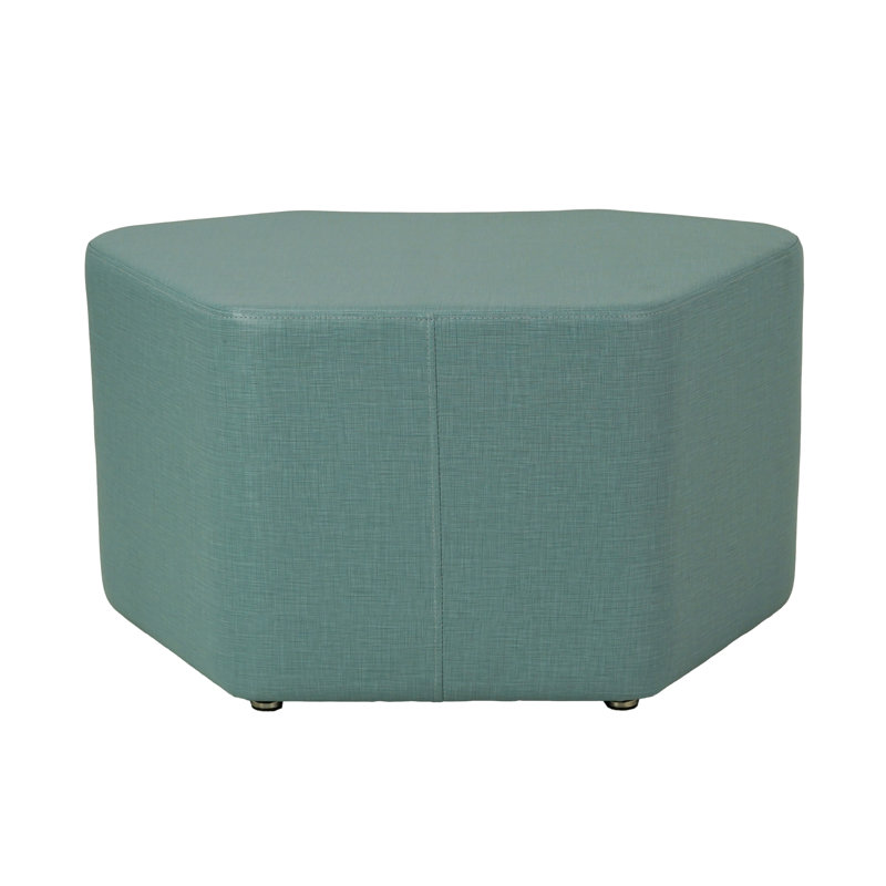 Upholstered Petal Ottoman 18" Height, Aqua