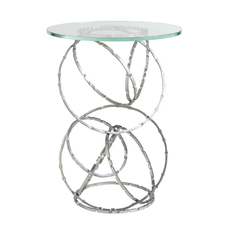 Olympus Glass Top Accent Table, Ink