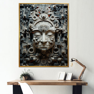 Minimalisme, art indien, masque sur toile