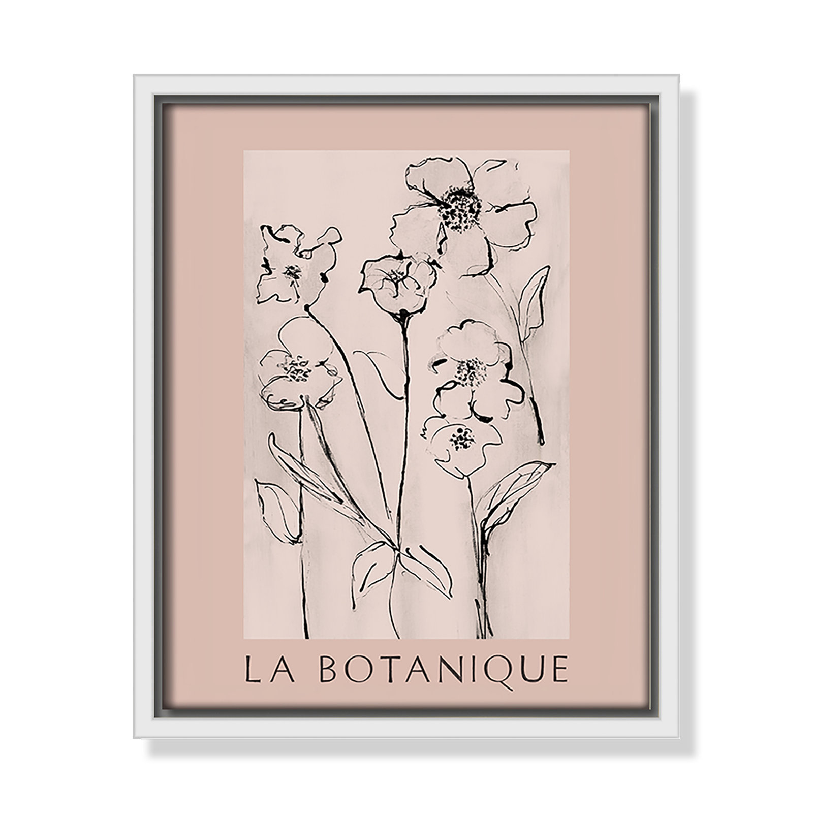 Riya "La Botanique" Print by Susan Jill, White Floater Frame, No, 11.5" H x 9.5" W x 2" D