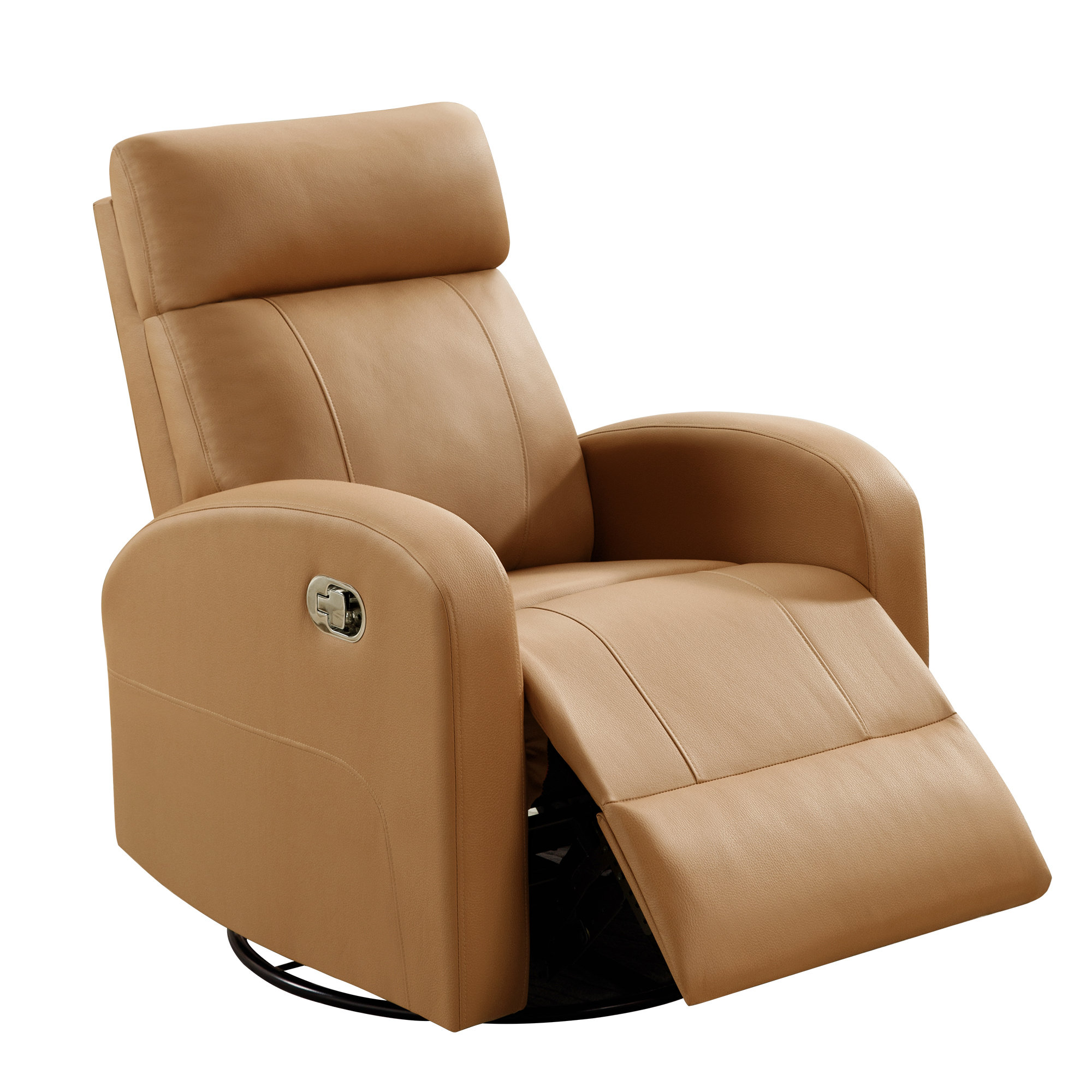 Guillem 38''W Oversize Recliner Faux Leather Manual Rocking Recliner with  Lumbar Support