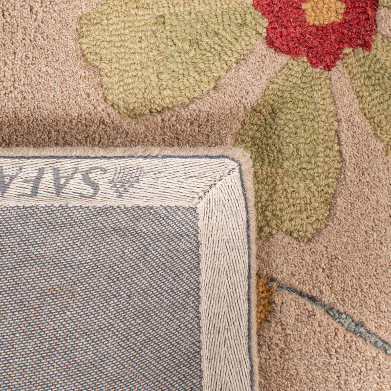 Elias Hand Hooked Wool Floral Rug, Rectangle 2' x 3'