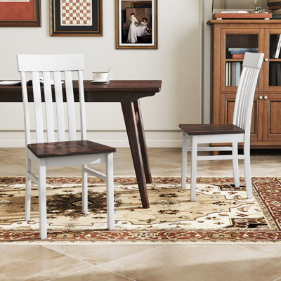 45 cm H Solid Wood Dining Chair in White