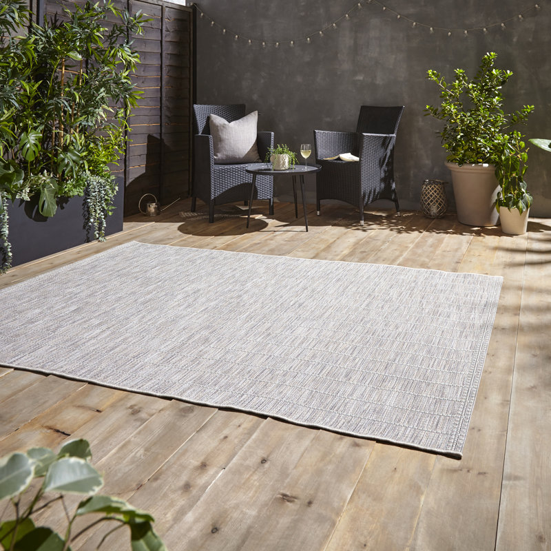 Machine Woven Grey/White Rug, Rectangle 120 x 170cm
