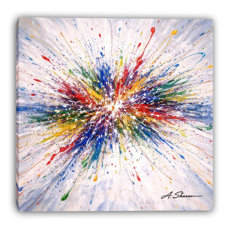 Art mural sur toile avec fréquence de couleur, L 36 po x H 36 po x P 1,5 po