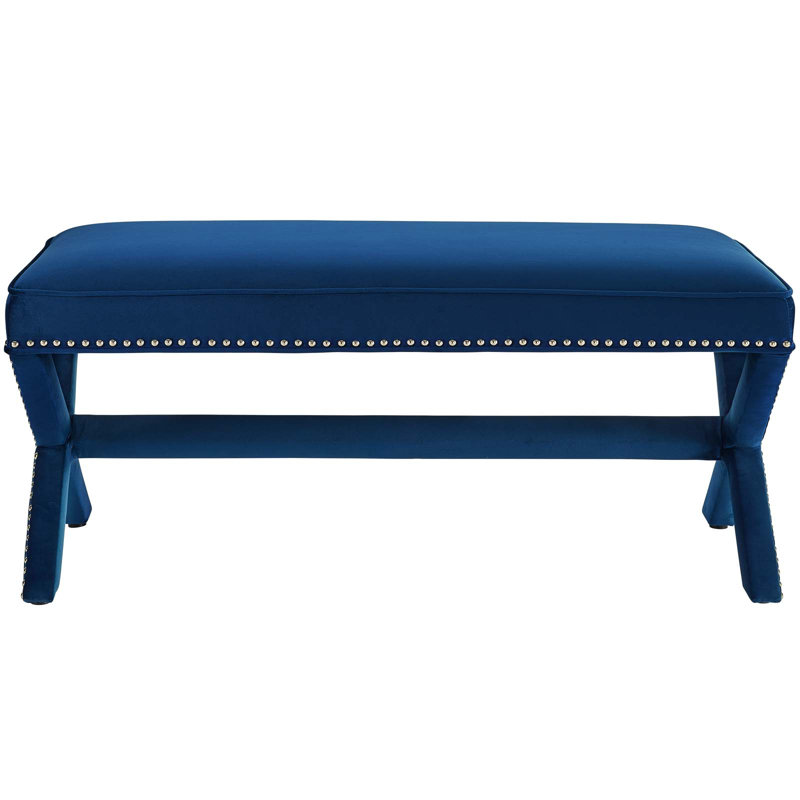 Banc rembourré Rivet, Bleu marine