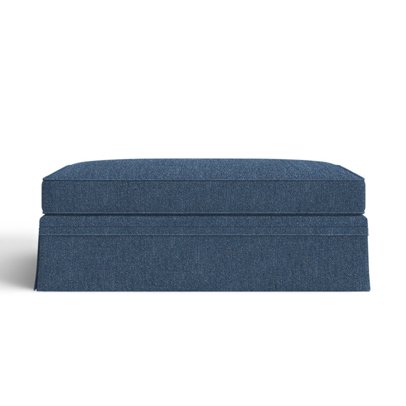 Shelby Upholstered Storage Ottoman, Classic Indigo Denim