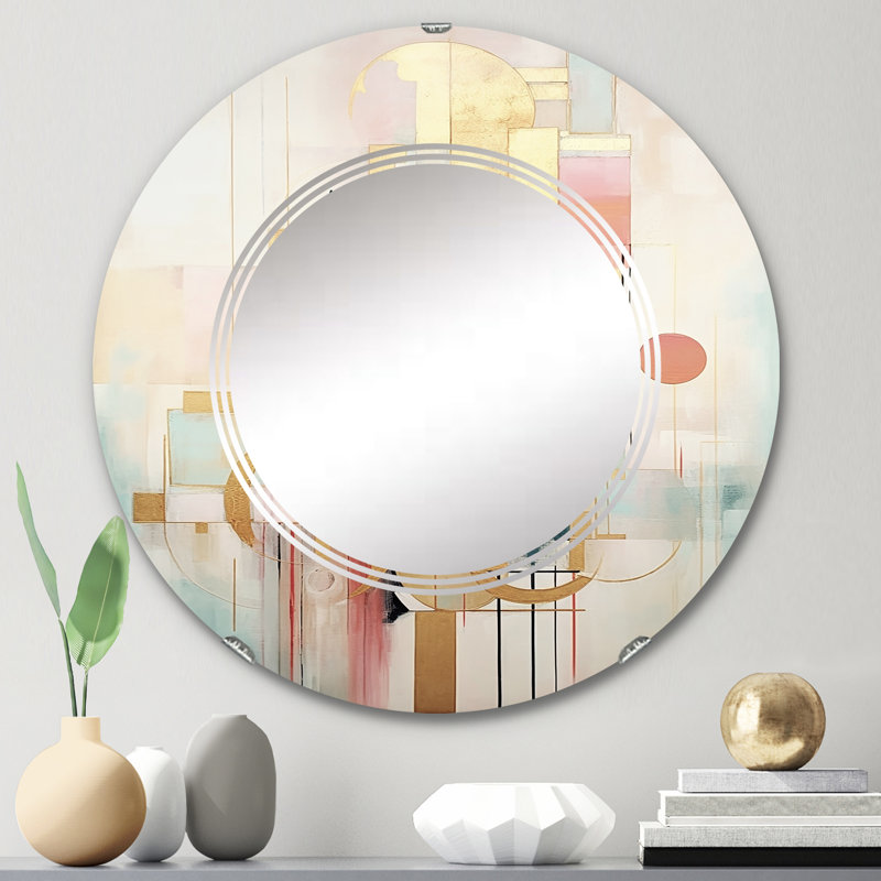 Surakarta - Miroir mural moderne rond, 24 po x 24 po