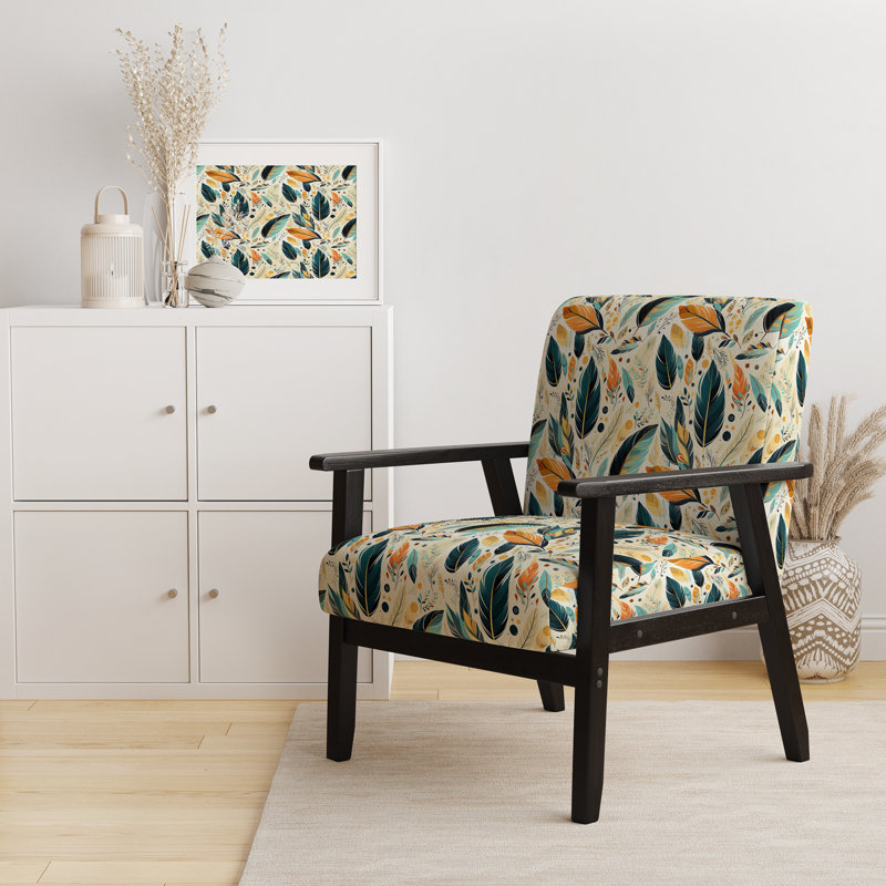 Fauteuil de style bohème et éclectique rembourré en velours artistique de style bohème Earth Tones III