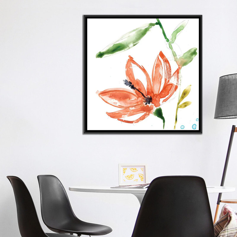 « tropical display iv », impression sur toile, H 18 po x l 18 po x P 1,5 po, Toile avec cadre noir, Pas de tapis