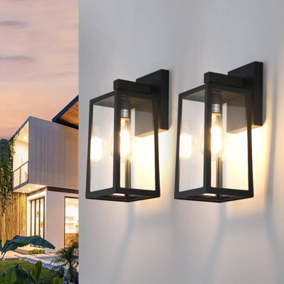 Bostock 13.46" Outdoor Wall Sconce 1-Light With Rectangular Aluminum Frame Waterproof, UL Listed