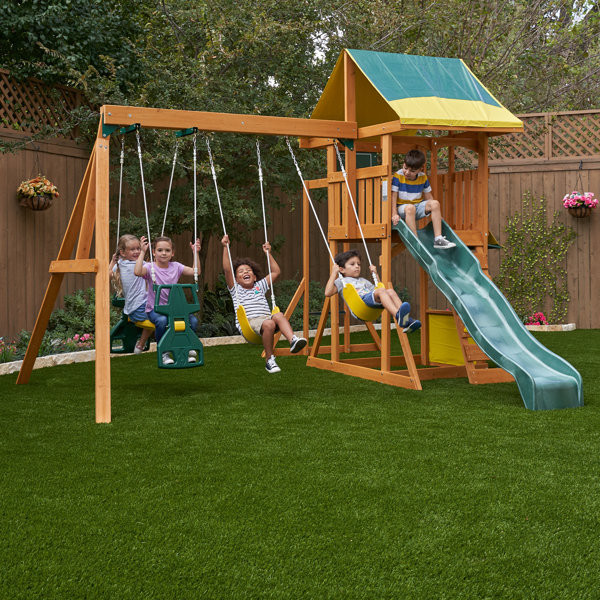 KidKraft Brookridge Wooden Swing Set & Reviews | Wayfair