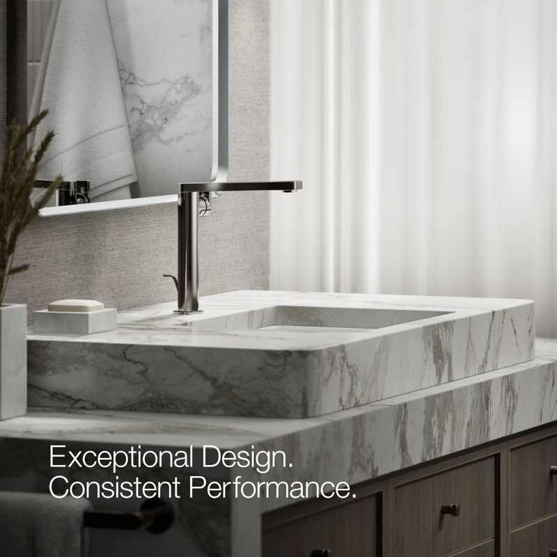 Composed Single Hole Bathroom Faucet with Drain Assembly, Vibrant Titanium