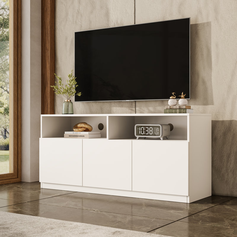 Meuble télé 47,2 po Crafton, H 23,6 po x l 47,2 po x P 15,7 po, White