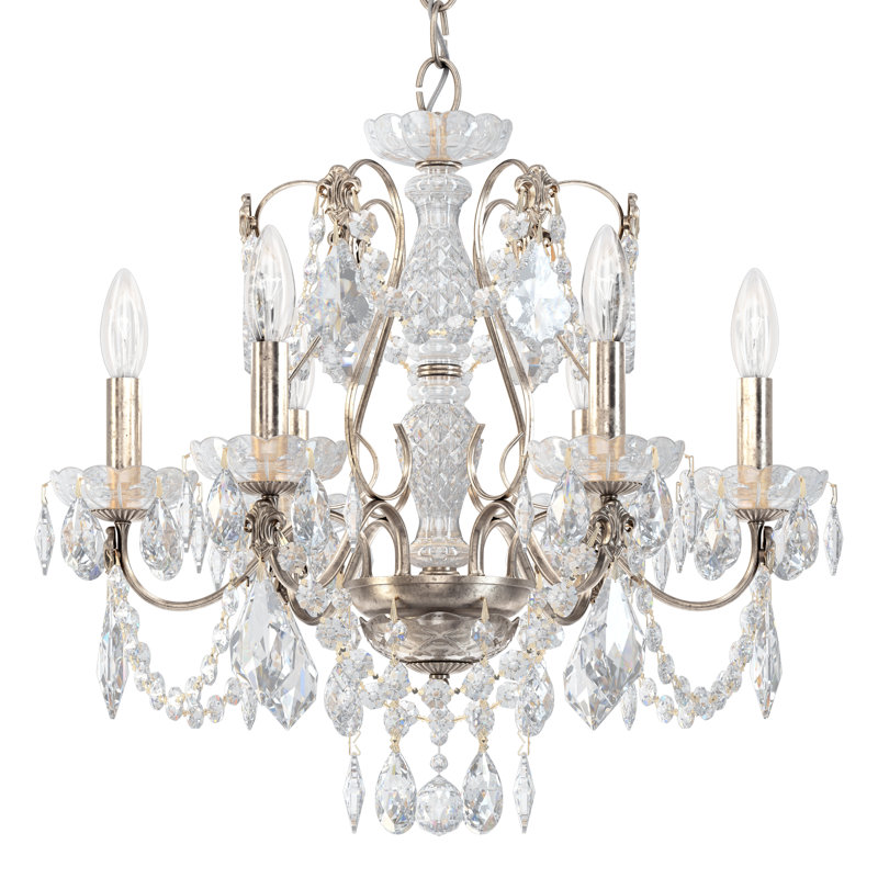 Century 6 - Light Chandelier, Antique Silver