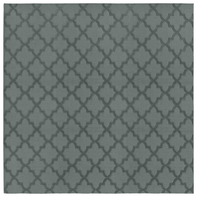 Sea Foam Nasturtium Cut-loop Trellis Area Rug by