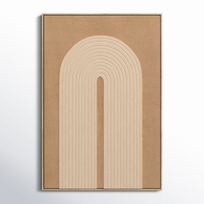 The Novogratz Polyester Geometric Living Room Framed Wall Art with Tan Layered Arch