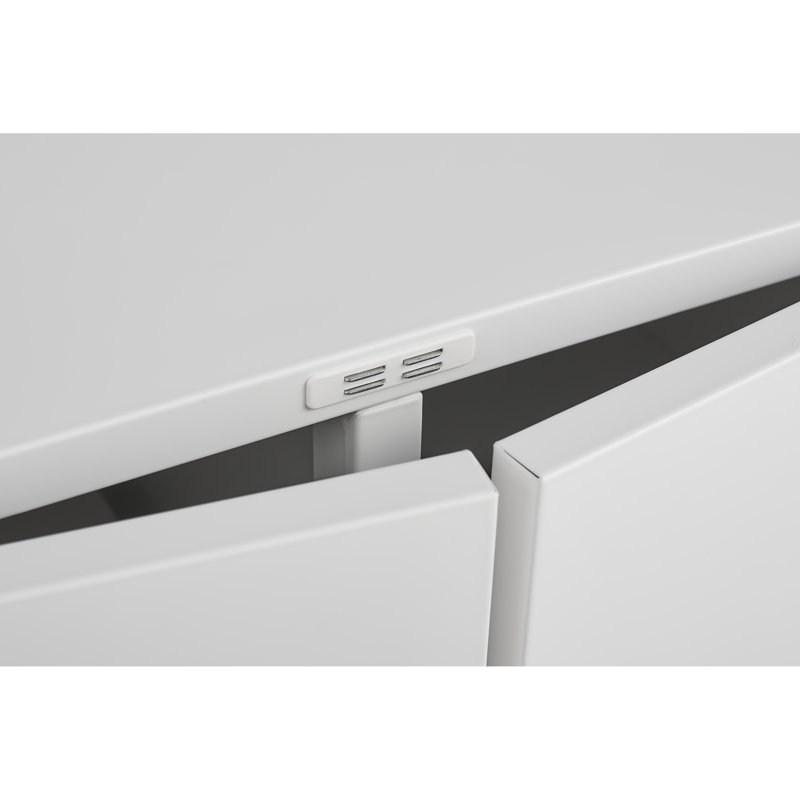 Mobile Printer Stand with File Storage Cabinet and Wheels, White