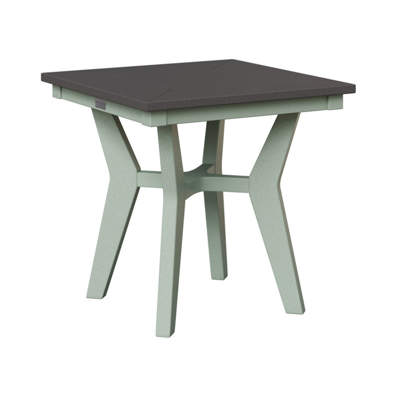 Mayhew Outdoor Square Side Table, Smoke Gray, Seafoam