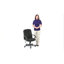  Fauteuil de direction pivotant en tissu à dossier moyen avec accoudoirs en nylon-23840907