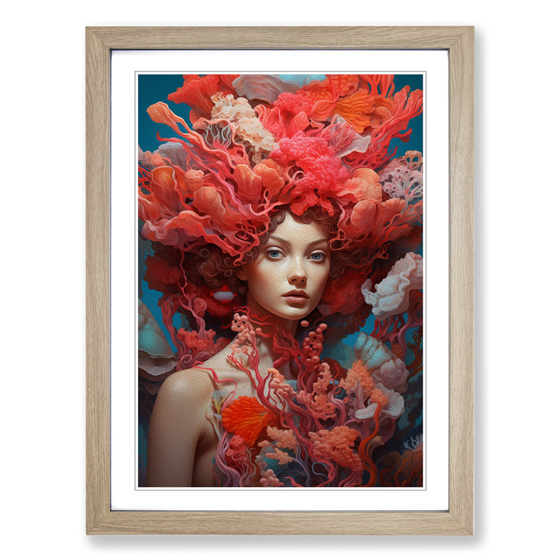 Single Picture Frame Print on Wood, 64cm H x 46cm W, Oak Framed