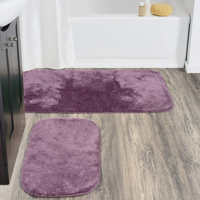 Mccluney Traditional Nylon 2 Piece Bath Rug Set with Non-Slip Backing