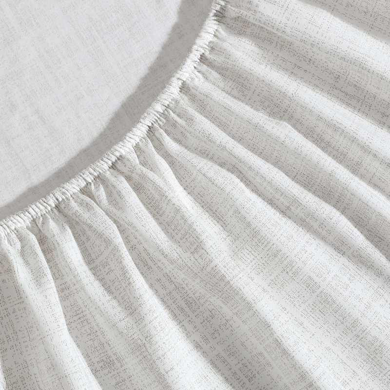 Vera Wang Erased Texture Cotton Beige Sheet Set, Queen