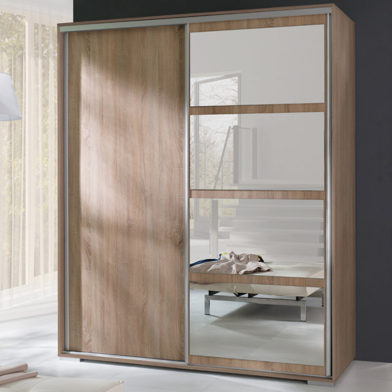 Francesca-Maria 2 Door Manufactured Wood Wardrobe, Sonoma Oak