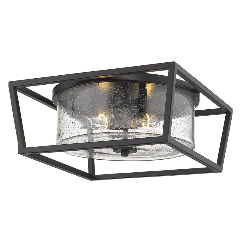Skegness Glass Flush Mount, Matte Black
