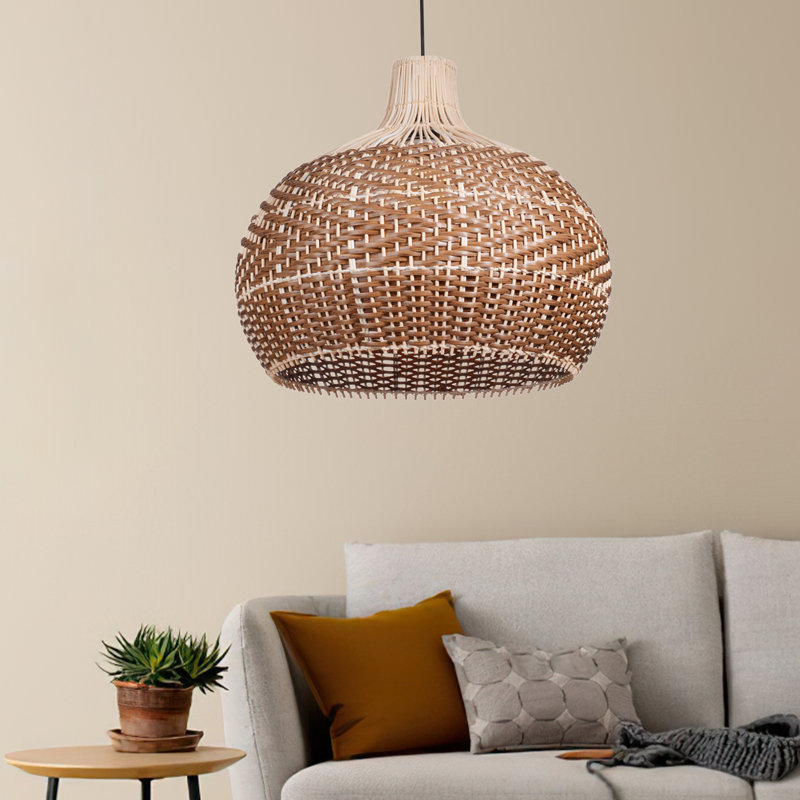 Faringdon 1 - Light Natural Dome Pendant, 15.7" H x 15.7" W x 15.7" D