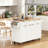 White 55.5" Rolling Fluted Kitchen Island-884086247